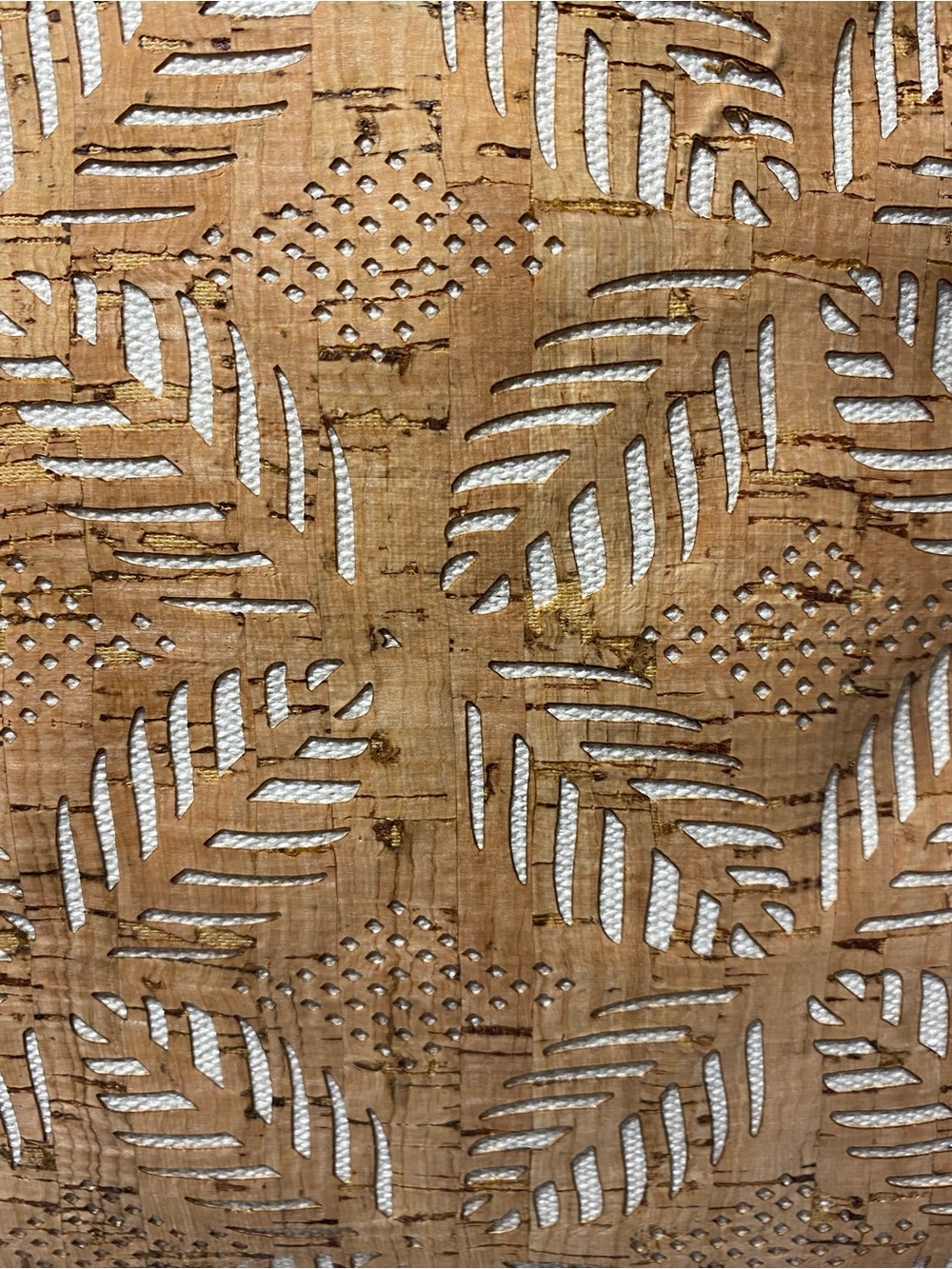 Women’s Cork Bag Leaf Pattern laser-cut Computer/iPad Natural Like New - Picture 9 of 10